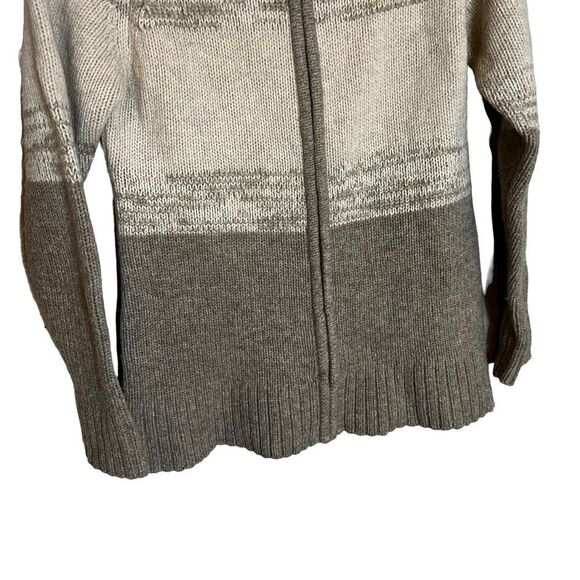 Patagonia 100% Lambswool Zip Up Sweater Jacket Cardigan | Taupe & Cream | Size S - Picture 4 of 7